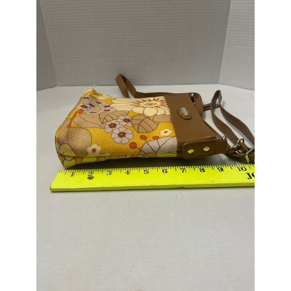 Spartina 449 Yellow Floral Linen Crossbody Bag - Picture 9 of 9